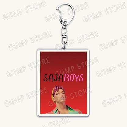 Popular Kpop TV Demon Hunters Huntrix Saja Boys Keychains for Accessories Bag Rumi Zoey Jinu Keyring Jewelry Fans Friends Gifts