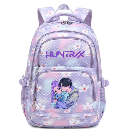KPop Demon Hunters Backpack Rumi Mira Zoey HUNTR/X Saja Boys Print Cartoon School Bag Large Capacity Student Travel Backpacks