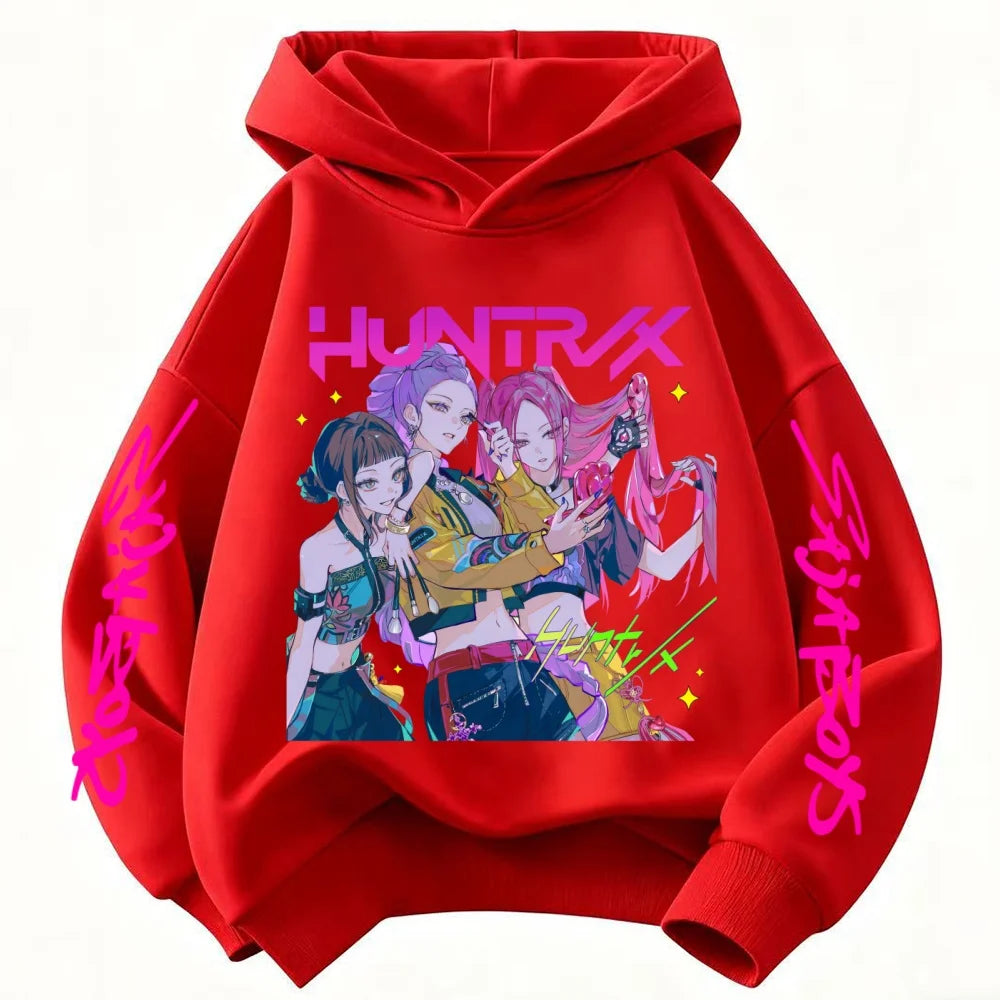 Toddler 3-12 Year Coat Boys Girls Tops Spring Leisure Sweatshirr Clothing 2026 Children Hoodie Popular Movie KPop Demon Hunters