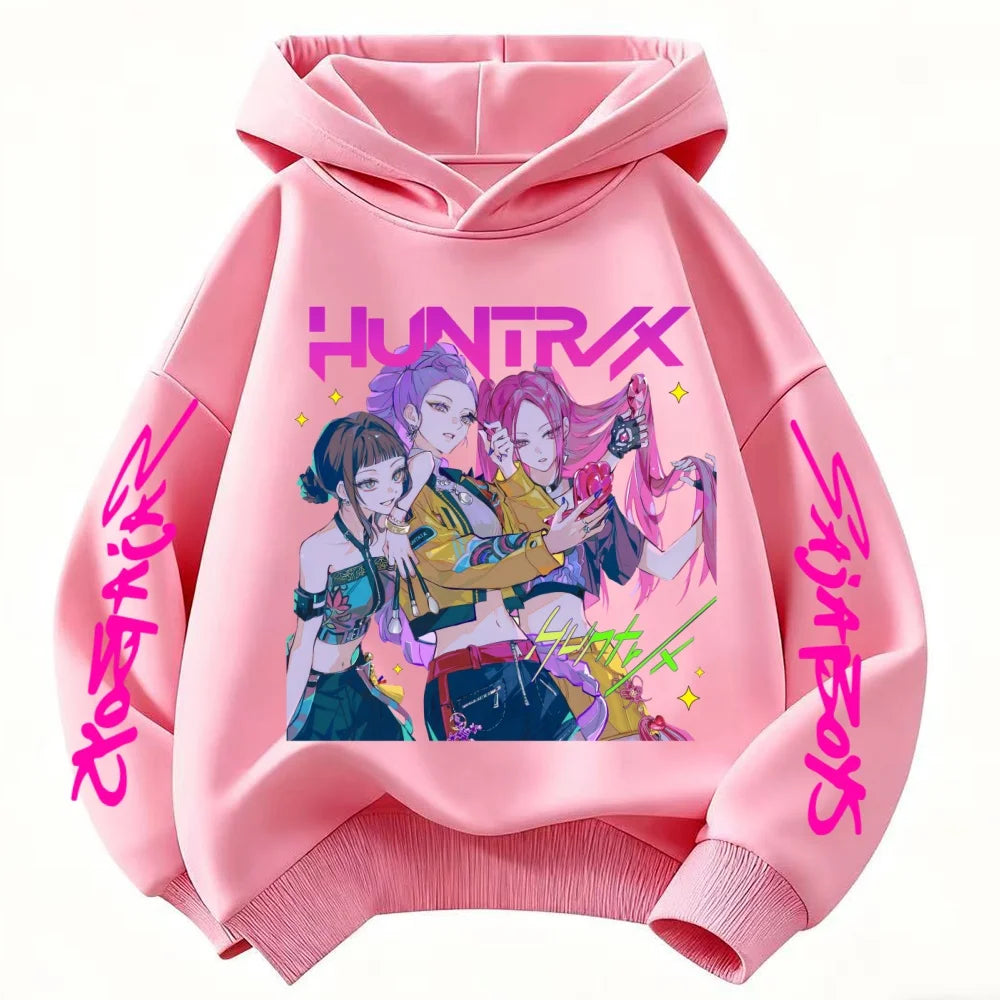 Toddler 3-12 Year Coat Boys Girls Tops Spring Leisure Sweatshirr Clothing 2026 Children Hoodie Popular Movie KPop Demon Hunters