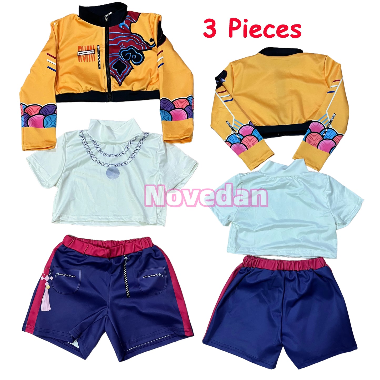 Kids KPop Demon Hunters Zoey Rumi Mira Costume Fancy Dress Cosplay Huntrix Anime Cosplay For Girl Halloween Carnival Party