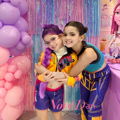 KPop Rumi Mira Zoey Demon Hunters Kids Cosplay Costume Child Huntrix Dress for Girls Roleplay Carnival Party Christmas Costume