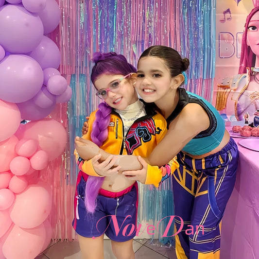 KPop Rumi Mira Zoey Demon Hunters Kids Cosplay Costume Child Huntrix Dress for Girls Roleplay Carnival Party Christmas Costume