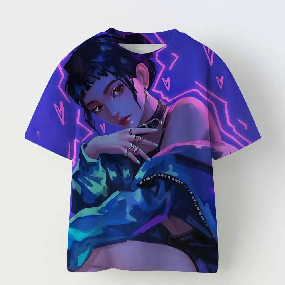 Kpop Demon Hunters Kid Adult Shirt Halloween 3D Mesh Comfortable Sports T-shirt Men's And Women's Extra Large Couple Dress