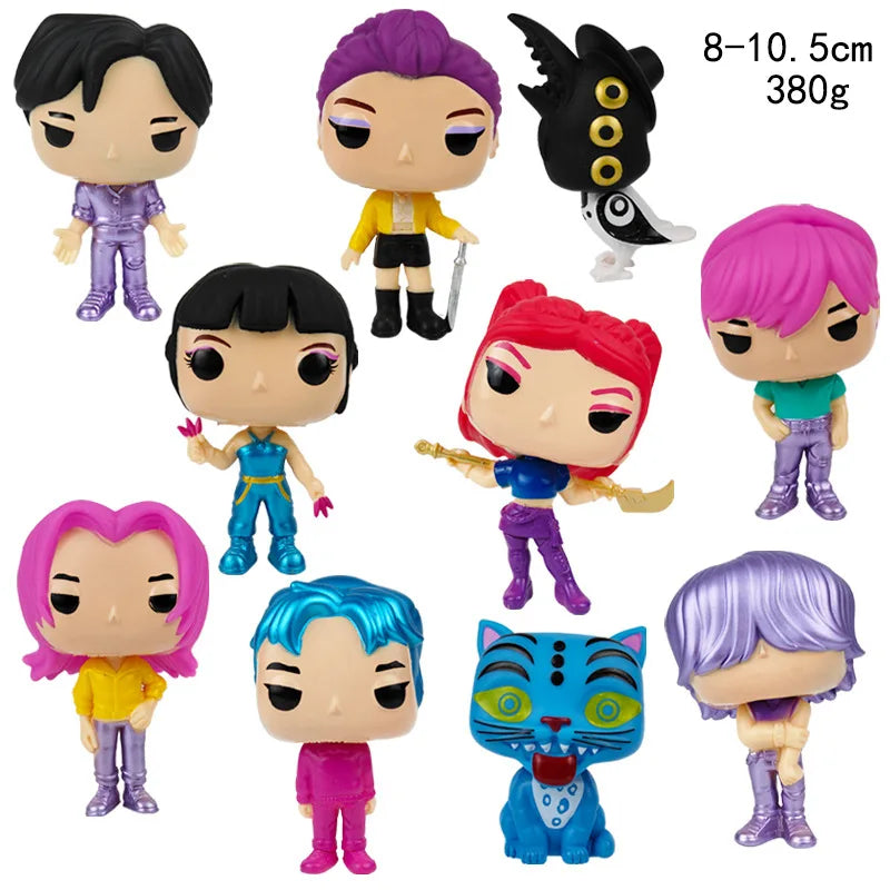10pcs Kpop Demon Hunters Figure Pvc Model Anime Figurine Collection Statue Desk Decoration Dolls Children Toys Halloween Gifts