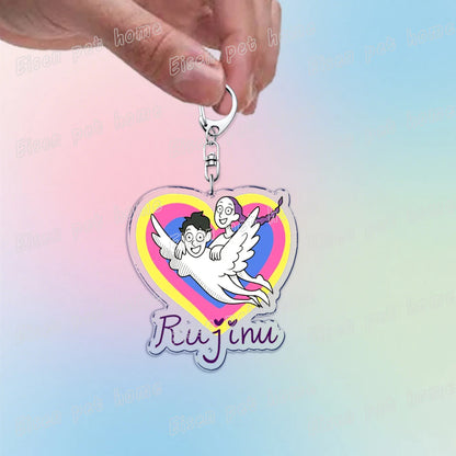 Kpop Demon Hunters Huntrix Saja Boys Keychain Llavero Accessories Bag Rumi Zoey Jinu Ramen Keychains Keyrings Jewelry Fans Gift