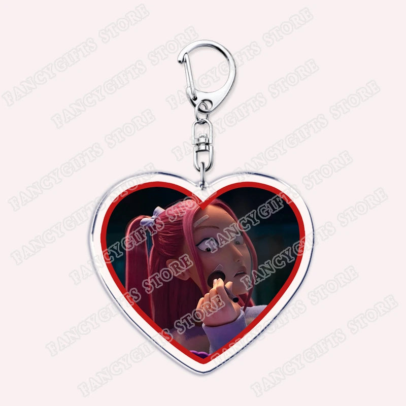 Kpop Demon Girls Keychain for Accessories Huntrix Saja Boys Rumi Zoey Jinu Derpy Tiger Keyrings Key Chains Jewelry Fans Gifts