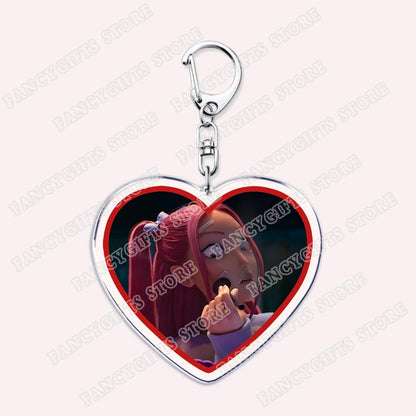 Kpop Demon Girls Keychain for Accessories Huntrix Saja Boys Rumi Zoey Jinu Derpy Tiger Keyrings Key Chains Jewelry Fans Gifts