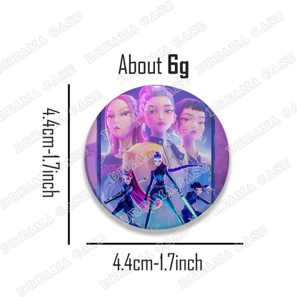 Kpop Demon Hunters Badges for Jewelry Accessories Bag Decor Huntrix Saja Boys Rumi Zoey Jinu Tinplate Button Brooch Pins Gifts