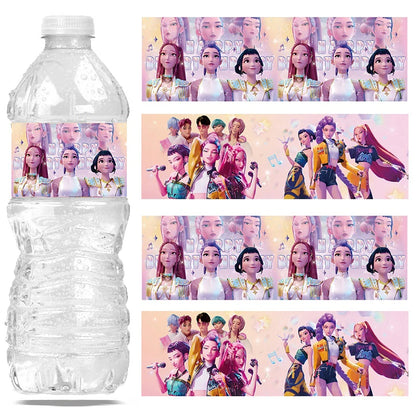 20pcs Kpop Demon Hunters Stickers for Water Bottles Singer Demon Hunter Birthday Decorations Party Favors Protection Waterproof