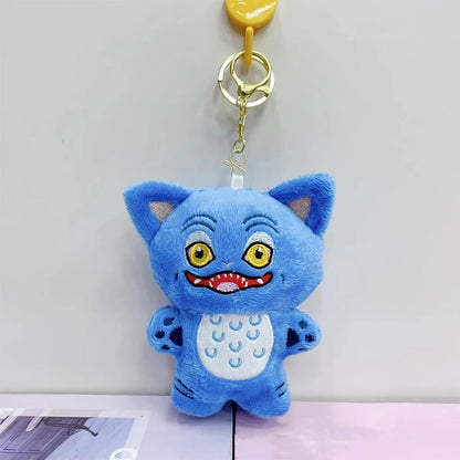 Anime Kpop Demons Hunters Plush Keychain Cute Purple Tiger Black Hat Magpie With 3 Eyes Monster Keychain Plush Toy For Fans Gift