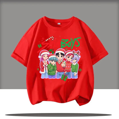 Cute Kpop Demon Hunters Child Short Sleeve Kpop Demon Hunters Tee Harajuku Casual Fashion Cotton Tee Top Cosplay Clothing