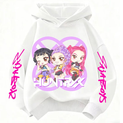 Kids Anime Demon Slayer Tomioka Print Cotton Hoodie Unisex Boys Girls Casual Tshirt 100-160cm Childrens Cartoon Clothes