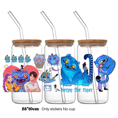 k-pop Demon Hunters wrapping Transfer cups HUNTRX Decal Rumi kpop saja boys Uvdtf Bottle k pop Stickers Uv Dtf Car Huntrix Wraps