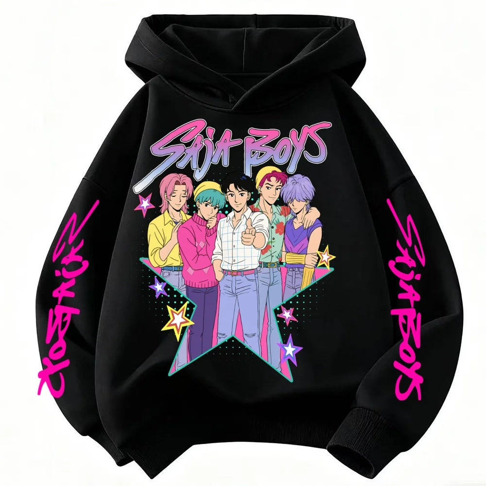 KPop Devil Hunter Printed Children's Cartoon Fashion Autumn Casual Warm Coat Hoodie