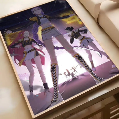 1PC K-POP DEMON HUNTERS Poster High-definition art sticker Self adhesive waterproof home decoration for living rooms bedrooms