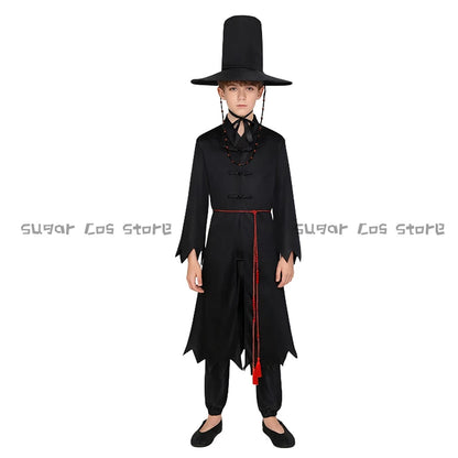 Kids Two Style Anime Jinu Cosplay Costumes Demon Hunter Saja Boy Kpop Group Singing Korea Style Boy Idol Halloween Party Costume