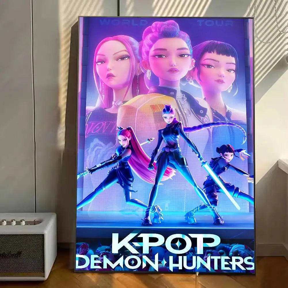 K-pop D-Demon Hunters Anime Poster Gallery Prints Self Adhesive Home Decor Decoration Wall Decals Living Room Sticker