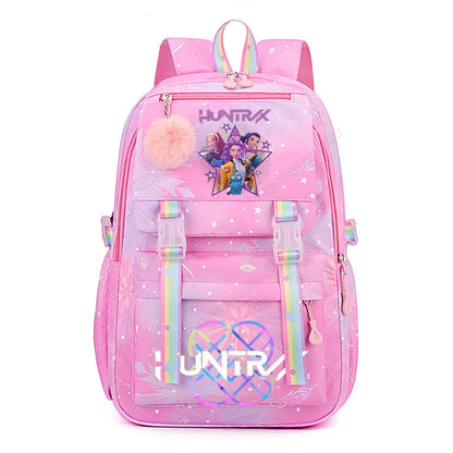 Anime KPop Demon Hunters Backpack Fashion High-capacity Backpack with Cartoon Character Graphics Rucksack Children Birthday Gift