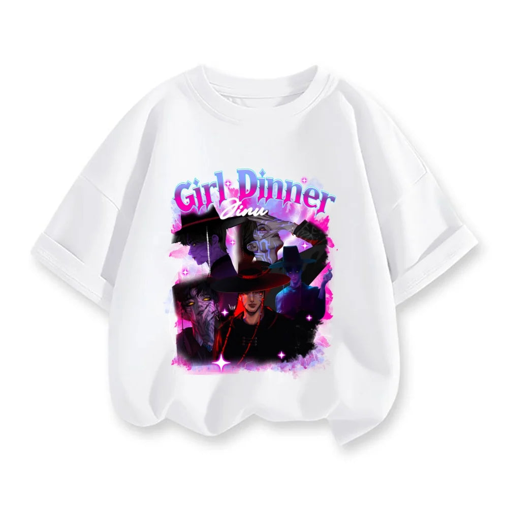 Cute Cartoon Saja Boys T-shirts Boys Girls Short Sleeve T-shirt Tops Anime Kpop Demon Hunters T Shirt Gifts Children's Clothing