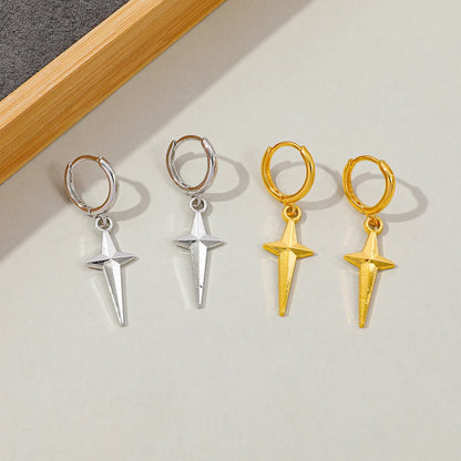 KPop Demon Hunters Jinu Cross Stars Dangle Earrings for Men Women Metal Ear Spring New Gifts Boys Girls Jewelry