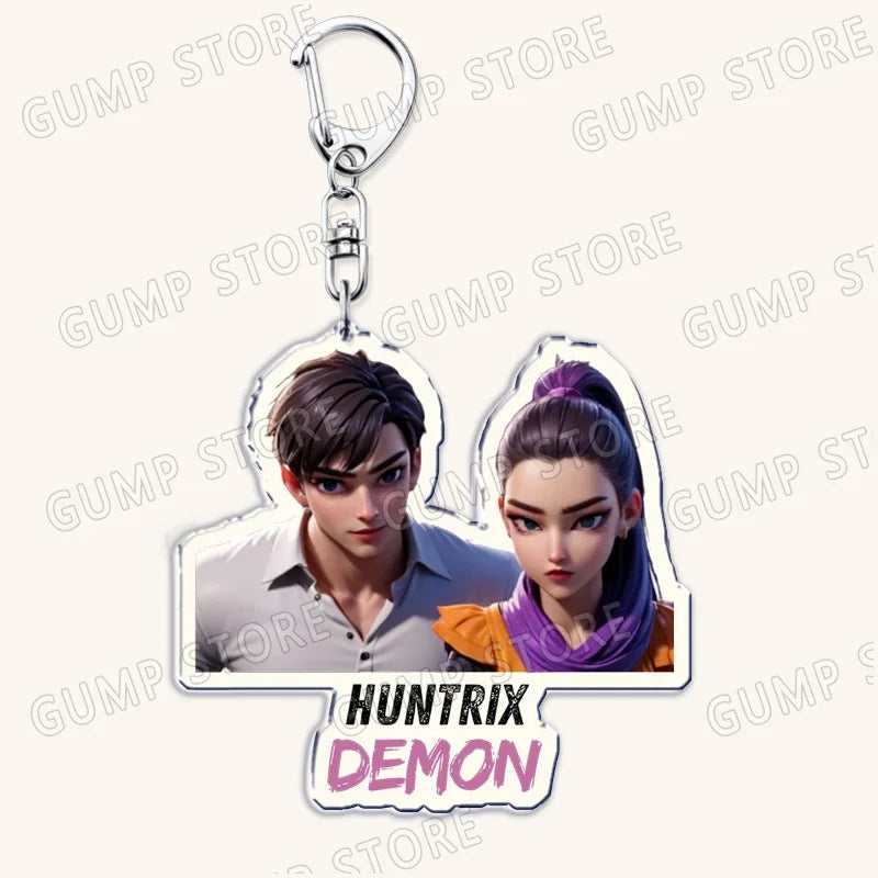 Popular Kpop TV Demon Hunters Huntrix Saja Boys Keychains for Accessories Bag Rumi Zoey Jinu Keyring Jewelry Fans Friends Gifts