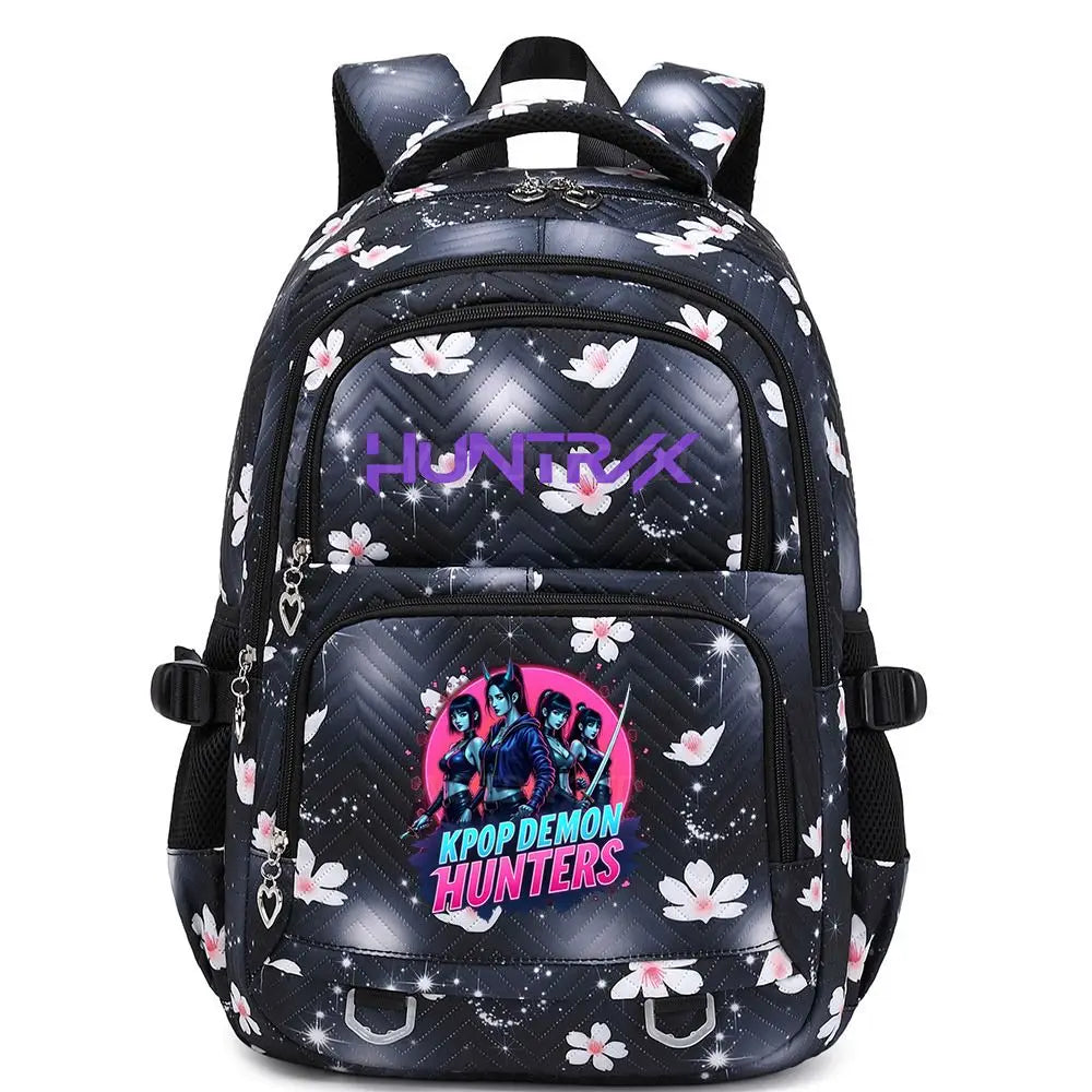 KPop Demon Hunters Backpack Rumi Mira Zoey HUNTR/X Saja Boys Print Cartoon School Bag Large Capacity Student Travel Backpacks