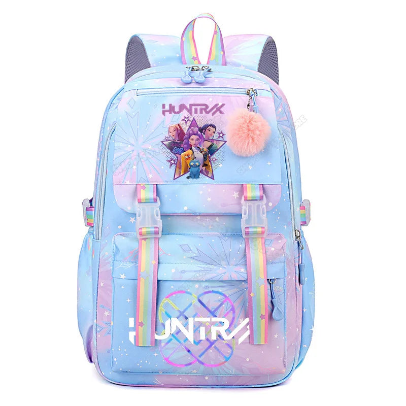 Anime KPop Demon Hunters Backpack Fashion High-capacity Backpack with Cartoon Character Graphics Rucksack Children Birthday Gift
