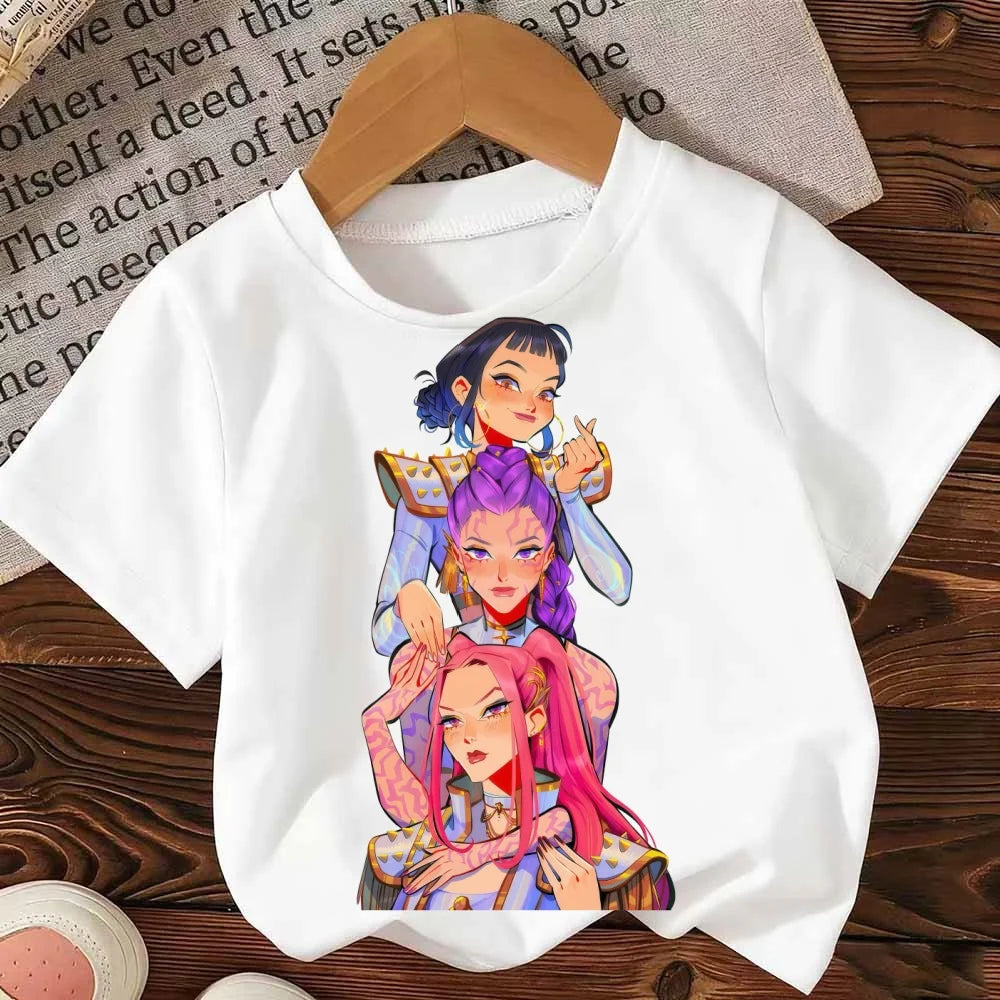 kpop Witch Hunter Group merchandise Rumi Mila Zoi short-sleeved summer casual T-shirt for boys, girls and children