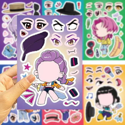 8/32Sheets Kpop Demon Hunter Stickers Huntrix Stickers for Scrapbook Phone Notebook Sticker Decoration Party Favors Gifts