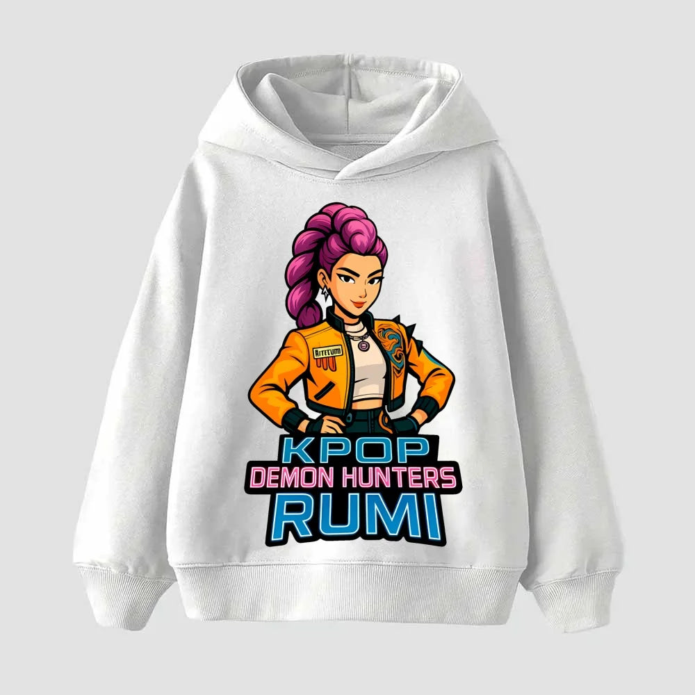 2025 KPop Demon Hunters Hoodie Fashion Rumi Sweatshirt Pullover Cute Long Sleeve Autumn Boys Girls Cartoon Y2K Hoody Sportswear