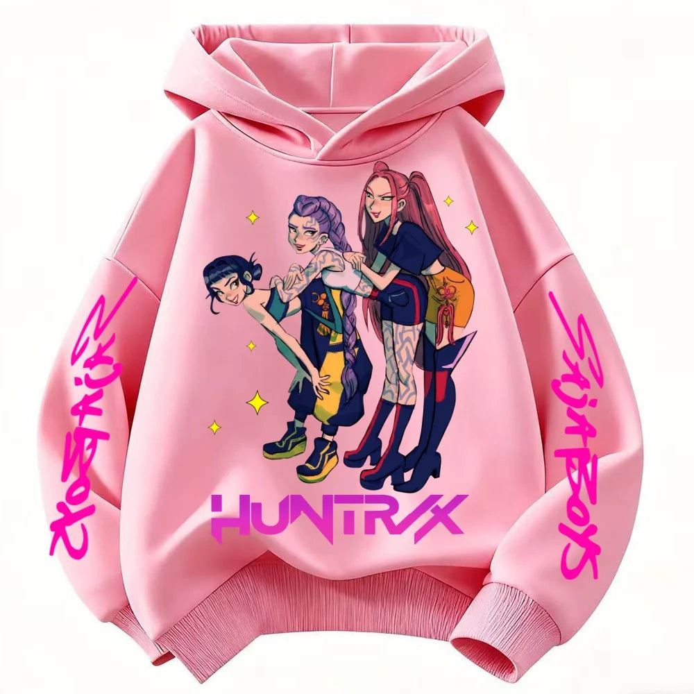 KPop Demon Hunters Kids Cartoon Hoodie 2025: Cool Unisex Pullover For Boys & Girls Casual New Style Sweatshirt
