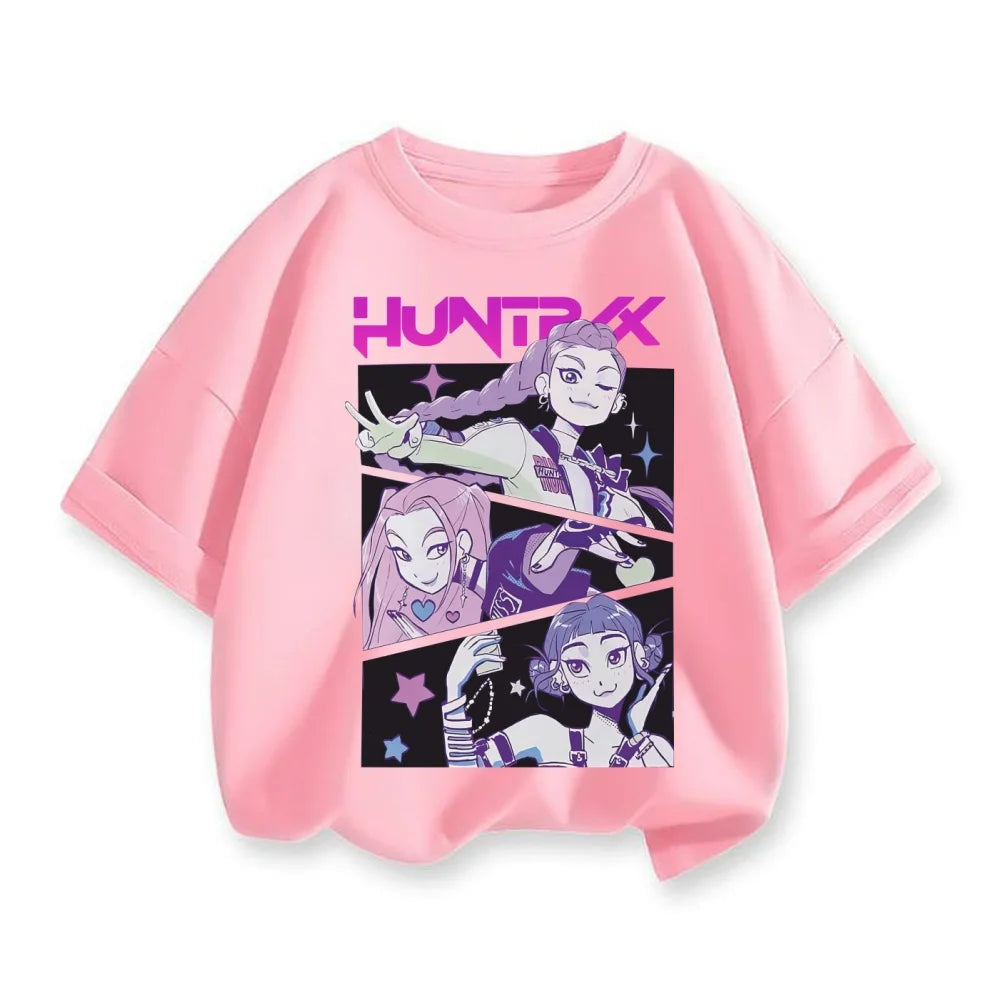 KPop Demon Hunters Bbirthday Cotton T-Shirt Girls Clothes Number 1-9 Party Tops Child Baby Shower Summer Short Sleeve Tee Gift