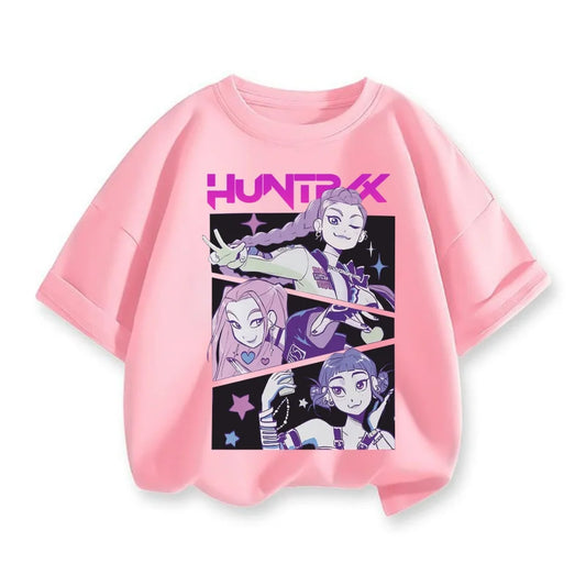 KPop Demon Hunters Bbirthday Cotton T-Shirt Girls Clothes Number 1-9 Party Tops Child Baby Shower Summer Short Sleeve Tee Gift