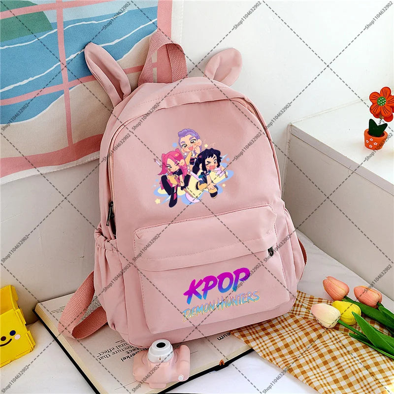 KPop Demon Hunteres Students Backpacks Cartoon Anime Graphic Print Backpack Boys Girls Fashion Schoolbag Back To School Gifts