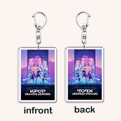 HOT Kpop Demon Hunters Huntrix Saja Boys Keychains for Accessories Bag Rumi Zoey Jinu Ramen Ramyeon Keyring Jewelry Fans Gifts