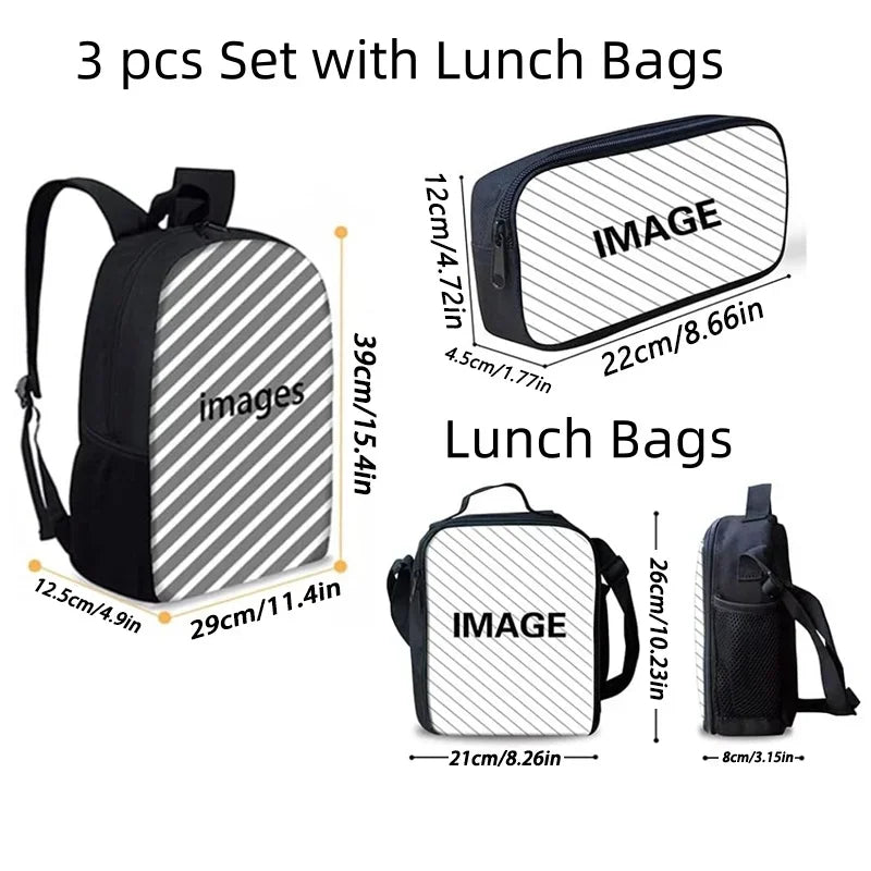 Cartoon KPop Demon Hunters Child School Backpack With Lunch Bags Pencil Bags For,Light Weight Child School Bags