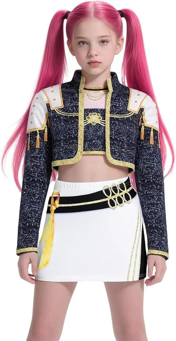 Anime Demon Hunter Cosplay Costume Girls Group Rumi Mira Zoey Kpop Singer Performance Cos Outfits Stage Show Halloween Party