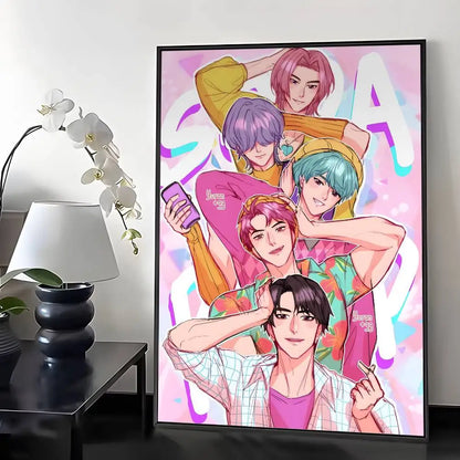 Saja Boys KPop D-Demon Hunters Poster Water Proof Paper Print Room Decor Stickers Art Wall Decoration Bedroom Living Room