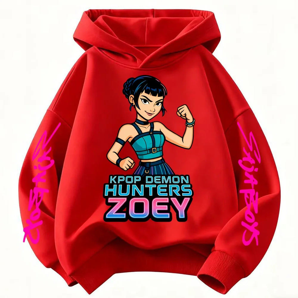 Cute Children's Clothes KPop Devil Hunter Fashion Print Casual 2025 Movie Girls Boys Winter Casual Woolen Hoodies