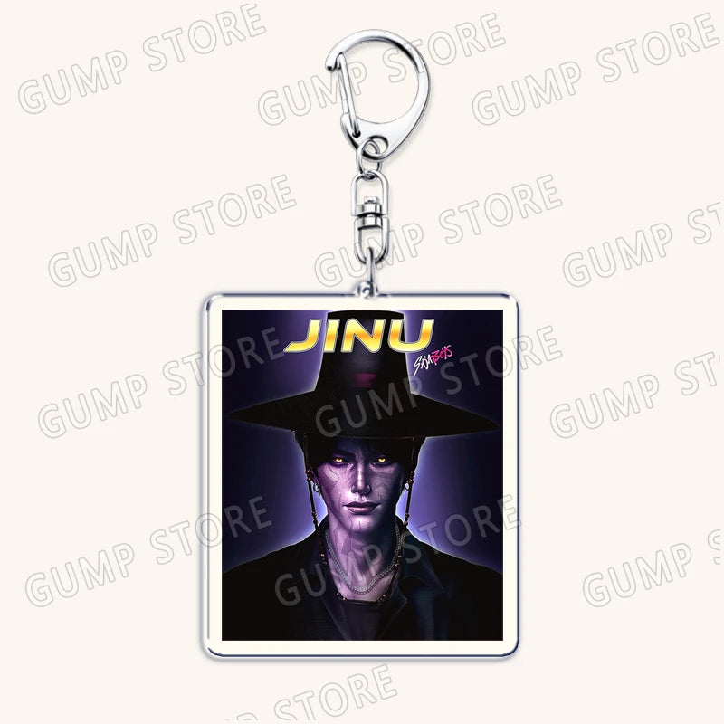 Hot Kpop Demon Hunters Huntrix Saja Boys Keychains for Accessories Jewelry Rumi Zoey Jinu Mira Sold My Soul Keyrings Fans Gifts