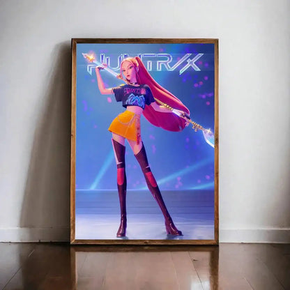 K-pop D-Demon Hunters Anime Poster Self-adhesive Art Waterproof Paper Sticker Coffee House Bar Room Wall Decor