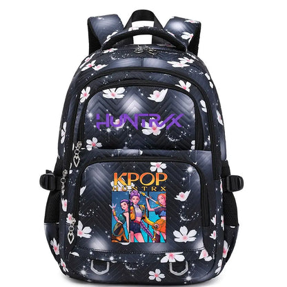 KPop Demon Hunters Backpack Rumi Mira Zoey HUNTR/X Saja Boys Print Cartoon School Bag Large Capacity Student Travel Backpacks