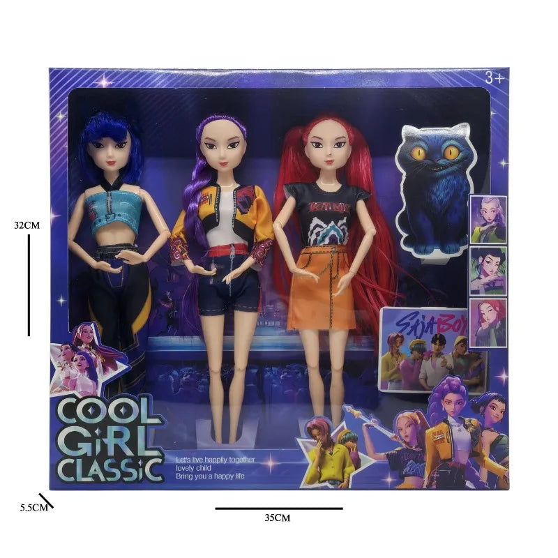 The latest 2025 anime KPop  Demon Hunters doll vinyl toy Rumi Mira zoi character vinyl mask small statue birthday gift, fan club