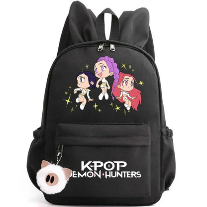 KPop Demon Hunter Backpack for Girls Boys Children Rucksack Casual School Bags Travel Rabbit Ears Backpacks Mochila gift bags