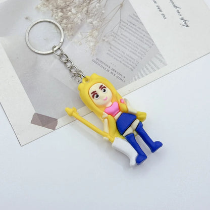 New K-pop Demon Hunters Anime Figure Keyring for Students Car Keychains Rumi Mira Zoey Pendants Backpack Decoration Key Ring