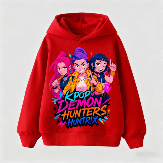 New Children's cotton sweatshirt Korean Wave Demon Hunter Print Fashion Casual 2025Movie Round Neck Cartoon Girl Casual Clothing