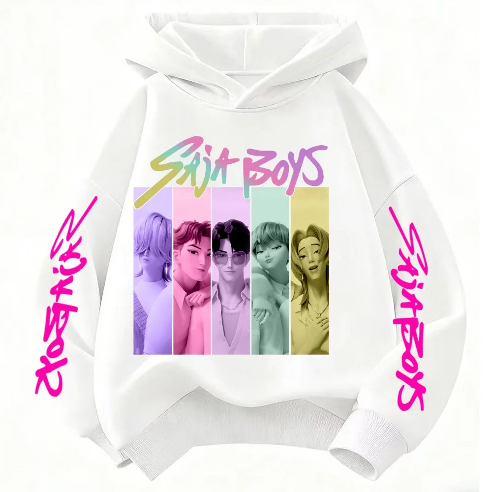 Cuddly Soft K-POP: Demon Hunters Hoodie for Kids - Playful Cartoon Pullover, Ultra-Comfy & Trendy for Everyday Fun