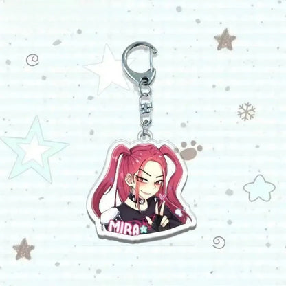 Hot Kpop Demon Hunters Huntrix Saja Boys Keychains for Accessories Jewelry Rumi Zoey Jinu Mira Sold My Soul Keyrings Fans Gifts