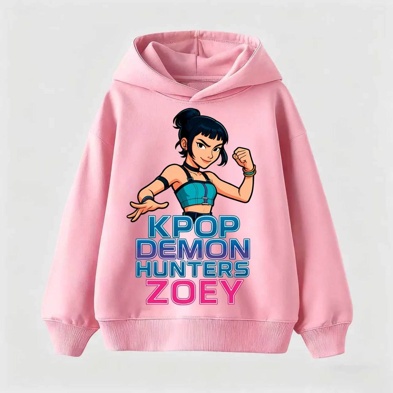 2025 KPop Demon Hunter Cartoon Girls Boy Hooded Sweatshirt Warm Children's Korean Wave Fashion Casual Tops Casual Girls Clothing